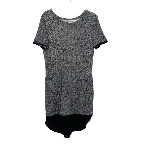 SHADES OF GREY Knee Length Sweater Dress Short Sleeve Crewneck Knit Gray Size S - Picture 1 of 9